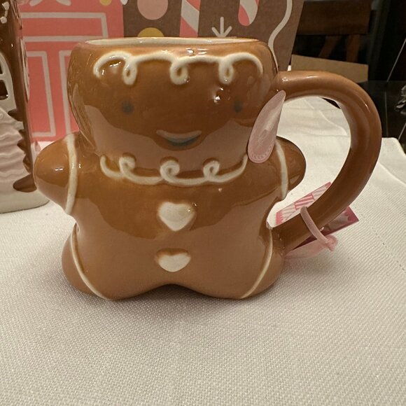 Peppermint & Pine Gingerbread Man Mug Christmas Holiday Handpainted NWT - Picture 1 of 5